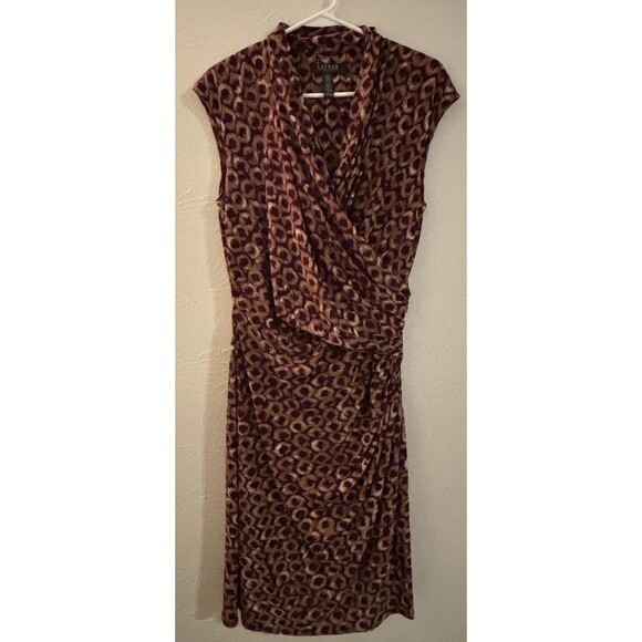 Lauren Ralph Lauren Dress Womens Size 12 Ruched Purple Business Attire Classic - Picture 1 of 5